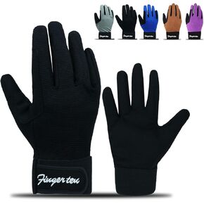 FINGER TEN Horse Riding Gloves Equestrian Women Kids for Girls Boys Mesh Breathable Lightweight Color Pack, Comfortable Grip for Summer