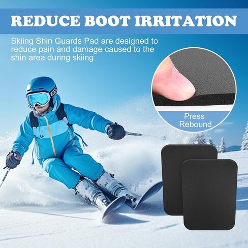 2 Pcs 6.5x5 Inch Snowboard Shin Pads-Thinkened Foam Ski Shin Guards-Cuttable Ski Shin Protector Pad for Ski Boot Liner Snowboard Sports Padded Shin Bang Protection in Kuwait