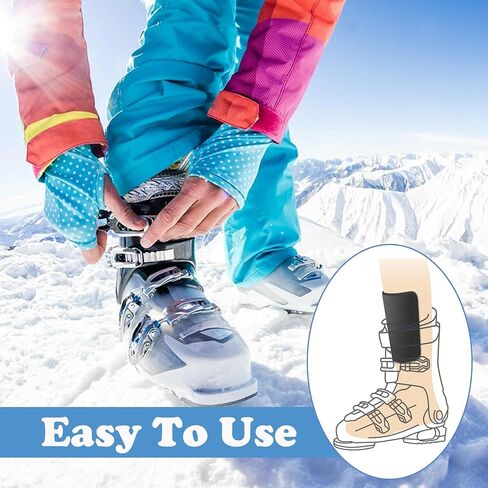 2 Pcs 6.5x5 Inch Snowboard Shin Pads-Thinkened Foam Ski Shin Guards-Cuttable Ski Shin Protector Pad for Ski Boot Liner Snowboard Sports Padded Shin Bang Protection in Kuwait