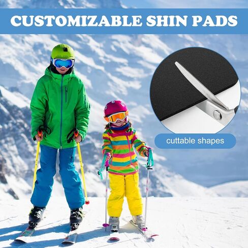 2 Pcs 6.5x5 Inch Snowboard Shin Pads-Thinkened Foam Ski Shin Guards-Cuttable Ski Shin Protector Pad for Ski Boot Liner Snowboard Sports Padded Shin Bang Protection in Kuwait