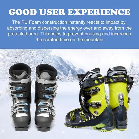 2 Pcs 6.5x5 Inch Snowboard Shin Pads-Thinkened Foam Ski Shin Guards-Cuttable Ski Shin Protector Pad for Ski Boot Liner Snowboard Sports Padded Shin Bang Protection in Kuwait