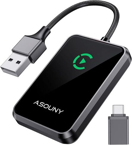 Wireless Carplay Adapter 2024, Converts Wired CarPlay to Wireless,Plug and Play CarPlay Wireless Adapter,Auto Connect Easy Setup Fit for Cars from 2017 and iPhone iOS 10+, Dark Grey in Saudi Arabia