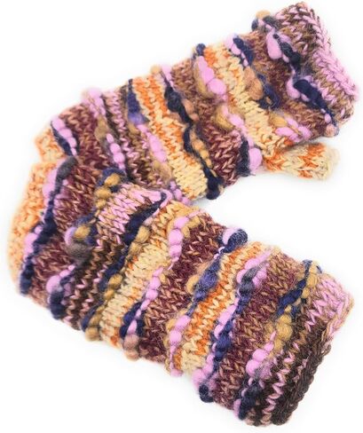 Hand Knit Wool Fingerless Texting Gloves or Mittens Fleece Lined Made in Nepal in Saudi Arabia