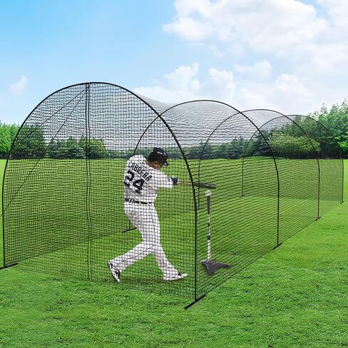 20&30FT Baseball Batting Cages with Frame and Net for Backyard, Baseball Training Equipment Netting with PE Net, Softball Baseball Nets for Batting| Hitting and Pitching Practice in Saudi Arabia