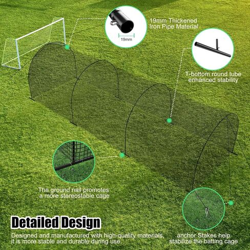 20&30FT Baseball Batting Cages with Frame and Net for Backyard, Baseball Training Equipment Netting with PE Net, Softball Baseball Nets for Batting| Hitting and Pitching Practice in Saudi Arabia