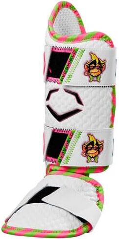 واقي الساق من EvoShield X-Srz Party Animals إصدار محدود، أبيض/وردي للبالغين على اليسار in Kuwait
