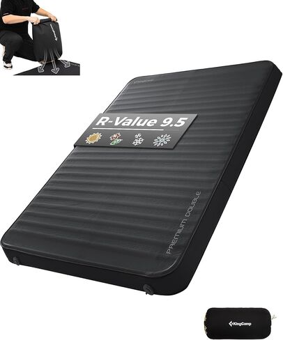 وسادة نوم كينج كامب ذاتية النفخ للتخييم، مرتبة إسفنجية مزدوجة سميكة للغاية ومزدوجة واحدة، سجادة وسادة هوائية للتخييم ذات قيمة عالية، متعددة الألوان والأحجام in Kuwait