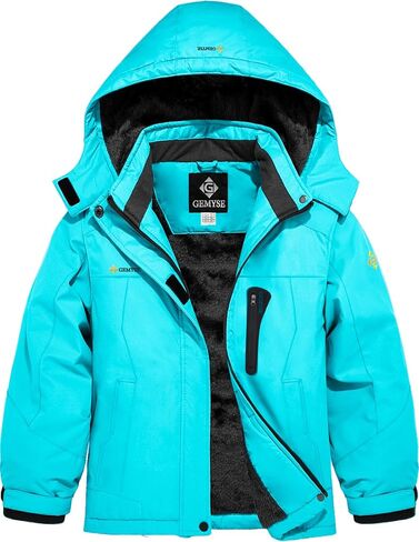 GEMYSE Girl's Waterproof Ski Snow Jacket Hooded Fleece Lined Windproof Winter Jacket in Saudi Arabia