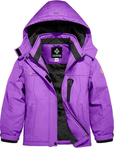 GEMYSE Girl's Waterproof Ski Snow Jacket Hooded Fleece Lined Windproof Winter Jacket in Saudi Arabia