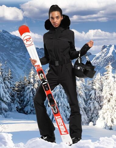 GSOU SNOW Womens Ski Suit One Piece Snowsuit Snowboard Slim Insulated Jumpsuit Jacket Waterproof Windproof for Outdoor Sports in Kuwait
