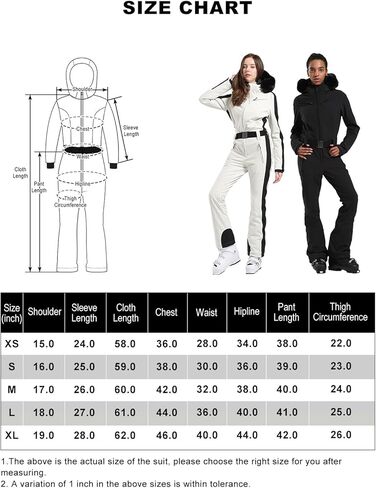 GSOU SNOW Womens Ski Suit One Piece Snowsuit Snowboard Slim Insulated Jumpsuit Jacket Waterproof Windproof for Outdoor Sports in Kuwait