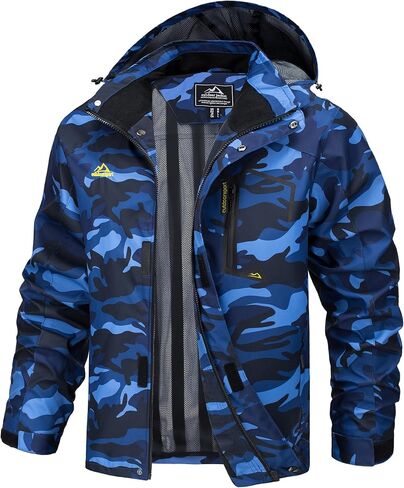 MAGCOMSEN Men's Lightweight Windbreaker Rain Jacket Raincoat with Detachable Hood for Hiking Fishing Activewear in Saudi Arabia