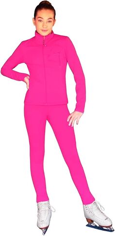 ChloeNoel JT811 Solid Fleece Fitted Elite Figure Skating Jacket w/Thumb Holes in Saudi Arabia