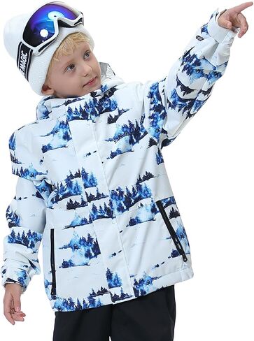 Kids Ski Jacket Waterproof Warm Winter Snow Coat With Hooded Outdoor Snowboarding Skiing Jackets for Girls Boys in Saudi Arabia