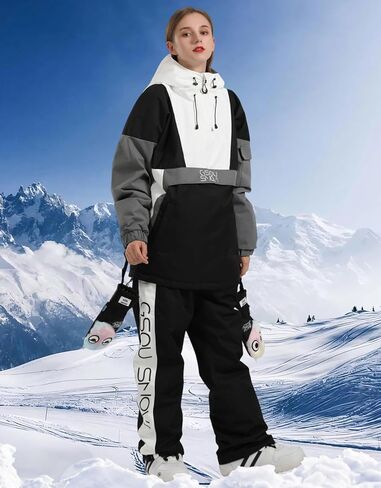GSOU SNOW Women Ski Jacket Snow Coat Waterproof Windproof Snowboarding Jacket Coat Insulated Warm Winter in Kuwait