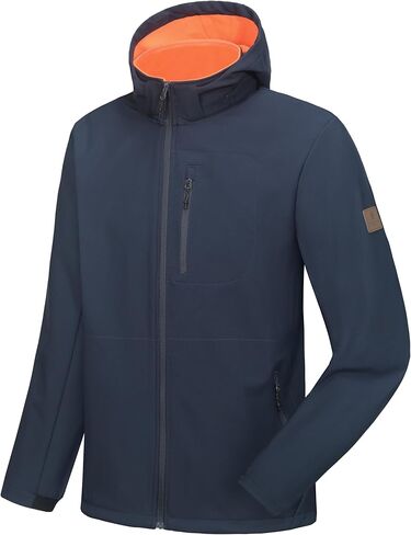 Little Donkey Andy Men’s Fleece Lined Softshell Jacket Lightweight Warm Water Repellent Coat with Removable Hood for Ski in Kuwait