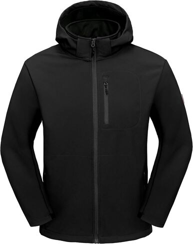 Little Donkey Andy Men’s Fleece Lined Softshell Jacket Lightweight Warm Water Repellent Coat with Removable Hood for Ski in Kuwait