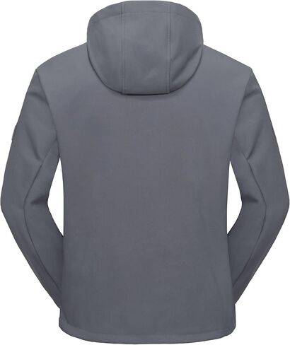 Little Donkey Andy Men’s Fleece Lined Softshell Jacket Lightweight Warm Water Repellent Coat with Removable Hood for Ski in Kuwait