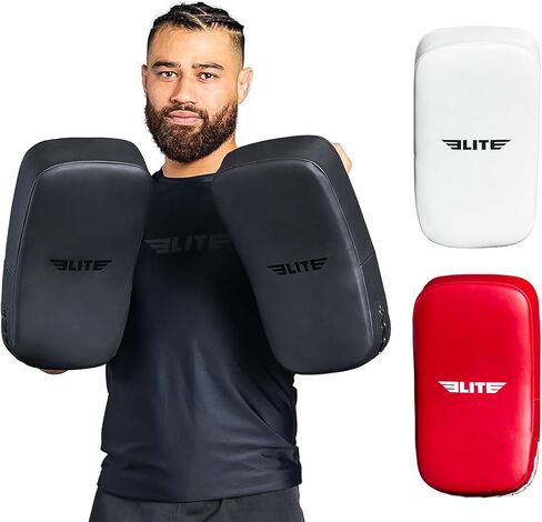 Elite Sports 2 قطعة من وسادات ركلة الملاكمة التايلاندية MMA، TKD للركبة والقدم والكوع هدف الركل زوج وسادة درع للفنون القتالية in Kuwait