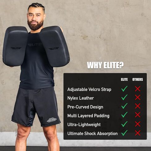 Elite Sports 2 قطعة من وسادات ركلة الملاكمة التايلاندية MMA، TKD للركبة والقدم والكوع هدف الركل زوج وسادة درع للفنون القتالية in Kuwait