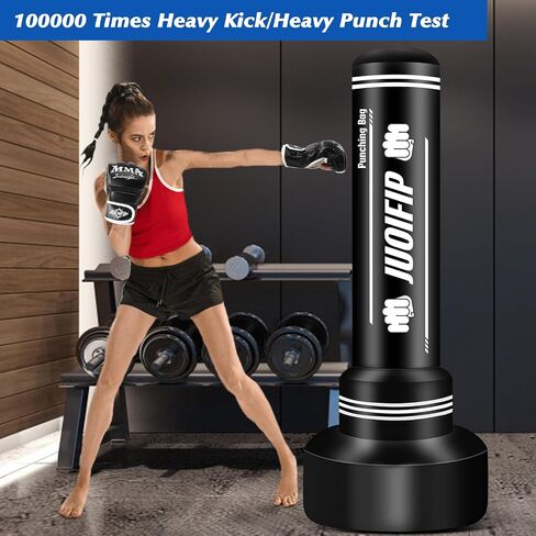 Heavy Punching Bag with Stand Adults Teens, 70" Freestanding Punching Bag with Boxing Gloves and Electric Air Pump, Women Men Standing Inflatable Boxing Bag for Training MMA Thai Fitness in Kuwait