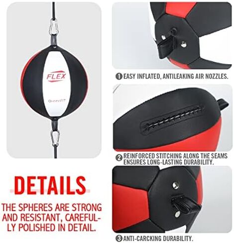 Flex Double End Punching Bag - Bungee Cords w/Special Flex Adjustable System - Durable Bladder Speed Bag - Boxing Training Equipment for Adults - Home Gym Accessories in Saudi Arabia