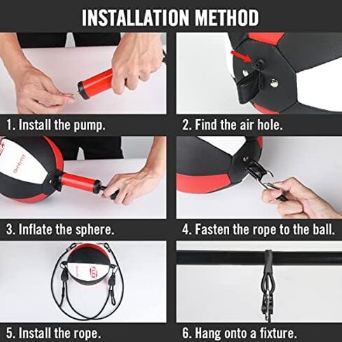 Flex Double End Punching Bag - Bungee Cords w/Special Flex Adjustable System - Durable Bladder Speed Bag - Boxing Training Equipment for Adults - Home Gym Accessories in Saudi Arabia