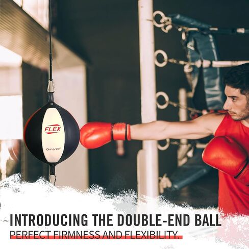 Flex Double End Punching Bag - Bungee Cords w/Special Flex Adjustable System - Durable Bladder Speed Bag - Boxing Training Equipment for Adults - Home Gym Accessories in Saudi Arabia