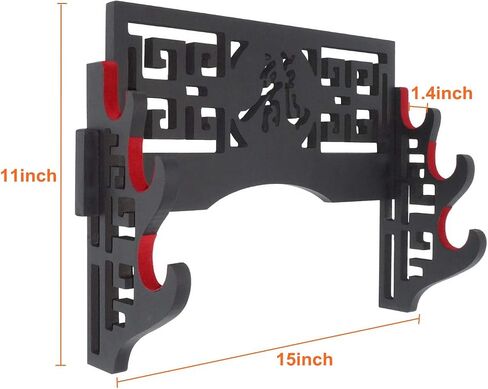 Eforlife Velvet Protect Sword Wall Mount Sword Holder Display Stand with Felt Strips for Katana Wakizashi Genji and Samurai Swords (4 Tier Bushido - 武) in Kuwait