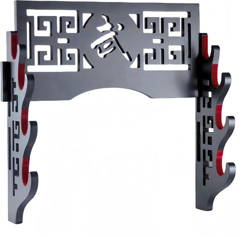 Eforlife Velvet Protect Sword Wall Mount Sword Holder Display Stand with Felt Strips for Katana Wakizashi Genji and Samurai Swords (4 Tier Bushido - 武) in Kuwait