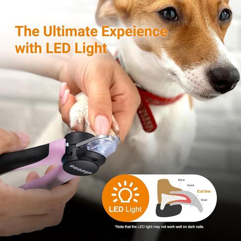Dog Nail Clipper with Light, Illuminates Nail Clipper Kit or Bloodline for Safe, Easy Trimmers, Extra Sharp for Thick Nails, Quick Sensor, Avoid Over Cutting Toenail, for Cats & Dogs in Saudi Arabia