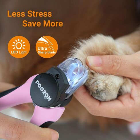 Dog Nail Clipper with Light, Illuminates Nail Clipper Kit or Bloodline for Safe, Easy Trimmers, Extra Sharp for Thick Nails, Quick Sensor, Avoid Over Cutting Toenail, for Cats & Dogs in Saudi Arabia