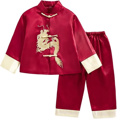 Boys Tang Suit Dragon Kung Fu Outfit Chinese New Year Clothing Chinese Traditional Clothes for Kids in Saudi Arabia
