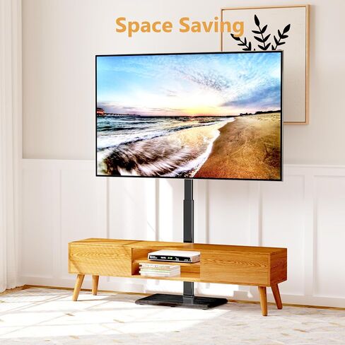 Universal Swivel Floor TV Stand,TV Floor Mount Stand with Power Outlet for 32-75 inch TV up to 110 lbs, Swivel and Height Adjustable Tall TV Stand for Bedroom,Office(TCP01-M-A01) in Saudi Arabia