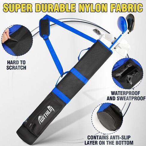 prowithlin Golf Bag, Portable Golf Travel Bag, Small Golf Bag for A Few Clubs, Par 3 Golf Bags for Men, Golf Carry Bag Lightweight for Short Course, Golf Accessories Golf Gifts for Men, Nylon in Saudi Arabia