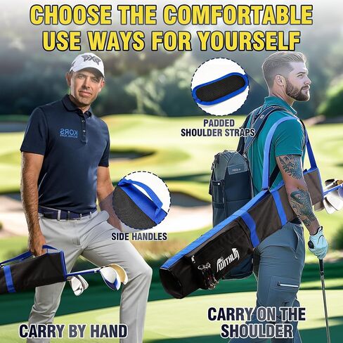 prowithlin Golf Bag, Portable Golf Travel Bag, Small Golf Bag for A Few Clubs, Par 3 Golf Bags for Men, Golf Carry Bag Lightweight for Short Course, Golf Accessories Golf Gifts for Men, Nylon in Saudi Arabia