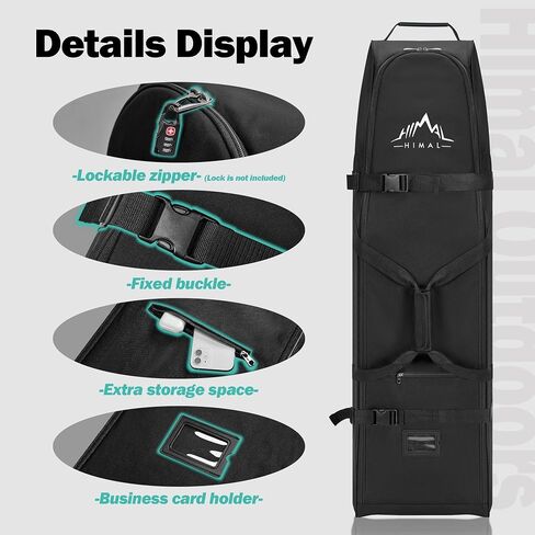 Himal Outdoors Soft-Sided Golf Travel Bag with Wheels - Heavy Duty 600D Polyester Oxford Wear-Resistant, Excellent Zipper Universal Size in Kuwait