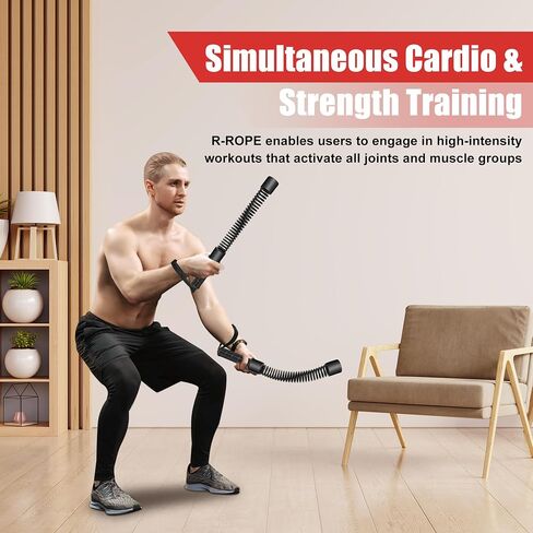 Ropeless Battle Ropes – 2 Pack Portable Effective Heavy Ropes for Home Gym and Workout Exercise Rope Battle Ropes for Home Training Ropes for Working Out Weighted in Saudi Arabia