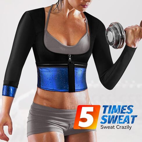 MATKAO Sauna Suit for Women Weight Loss Sauna Shirt for Women Sweat Suit Waist Trainer Vest Fitness Body Shaper Zipper in Saudi Arabia