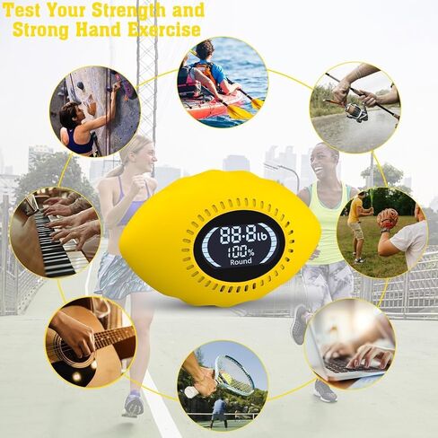 Grip Strength Tester, Digital Grip Strength Trainer with Cheer Sound, Progress Bars, Up to 220lbs Hand Gripper Strengthener, Forearm Strengthener, Fitness Toy, Stress Balls for Adults Kids in Kuwait