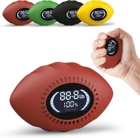 Grip Strength Tester, Digital Grip Strength Trainer with Cheer Sound, Progress Bars, Up to 220lbs Hand Gripper Strengthener, Forearm Strengthener, Fitness Toy, Stress Balls for Adults Kids in Kuwait