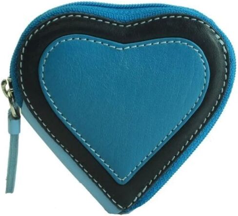 Visconti Capri RB59 Multi Colored Heart Shaped Ladies/Girls Leather Coin Purse Key Wallet With Key Chain (Plum) in Kuwait