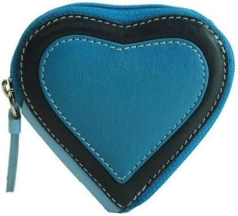 Visconti Capri RB59 Multi Colored Heart Shaped Ladies/Girls Leather Coin Purse Key Wallet With Key Chain (Plum) in Kuwait