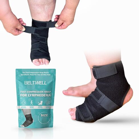 Beltwell® - Adjustable Foot & Ankle Compression Wraps For Edema, Lymphedema, Swelling, Neuropathy, Diabetic Foot Care, Circulation (2 Wraps) in Saudi Arabia