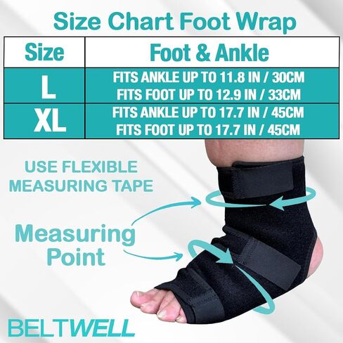 Beltwell® - Adjustable Foot & Ankle Compression Wraps For Edema, Lymphedema, Swelling, Neuropathy, Diabetic Foot Care, Circulation (2 Wraps) in Saudi Arabia