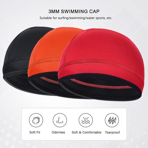 Neoprene Scuba Diving Hood 2mm Thermal Swim Cap for Mens Women and Youth Boys Girls, Wetsuit Beanie Keep Long Short Hair Warm Clean Breathable for Swimming Surfing Hunting Cold Water Aerobics in Kuwait