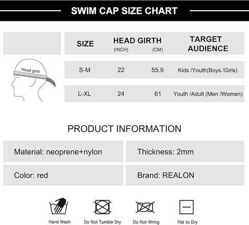 Neoprene Scuba Diving Hood 2mm Thermal Swim Cap for Mens Women and Youth Boys Girls, Wetsuit Beanie Keep Long Short Hair Warm Clean Breathable for Swimming Surfing Hunting Cold Water Aerobics in Kuwait
