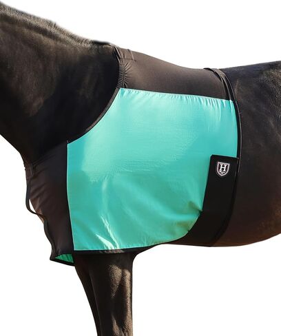 Harrison Howard Sleek Nylon and Stretch Horse Shoulder Guard Lightweight Comfortable Breathable Protective Chest Protector Deep Green L in Kuwait