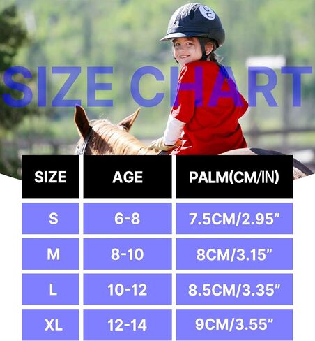 ChinFun Kids Leather Insulated Horse Riding Gloves Breathable Children Equestrian Gloves Anti-Slipping Horseback Mitts in Kuwait