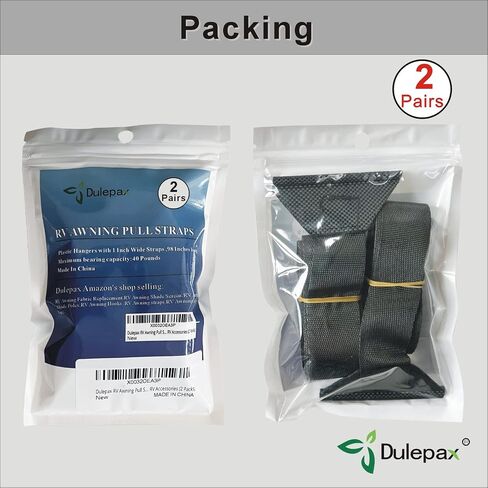 Dulepax RV Awning Pull Straps, 96 Inches Long Straps with Welding Polycord Technology. Universal Patio Awning Pull Straps (1 Units) Black in Saudi Arabia